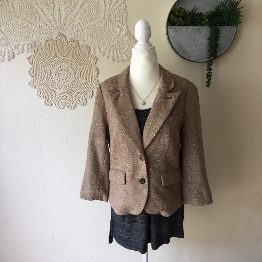 Ett Twa Professora brown tweed two button blazer